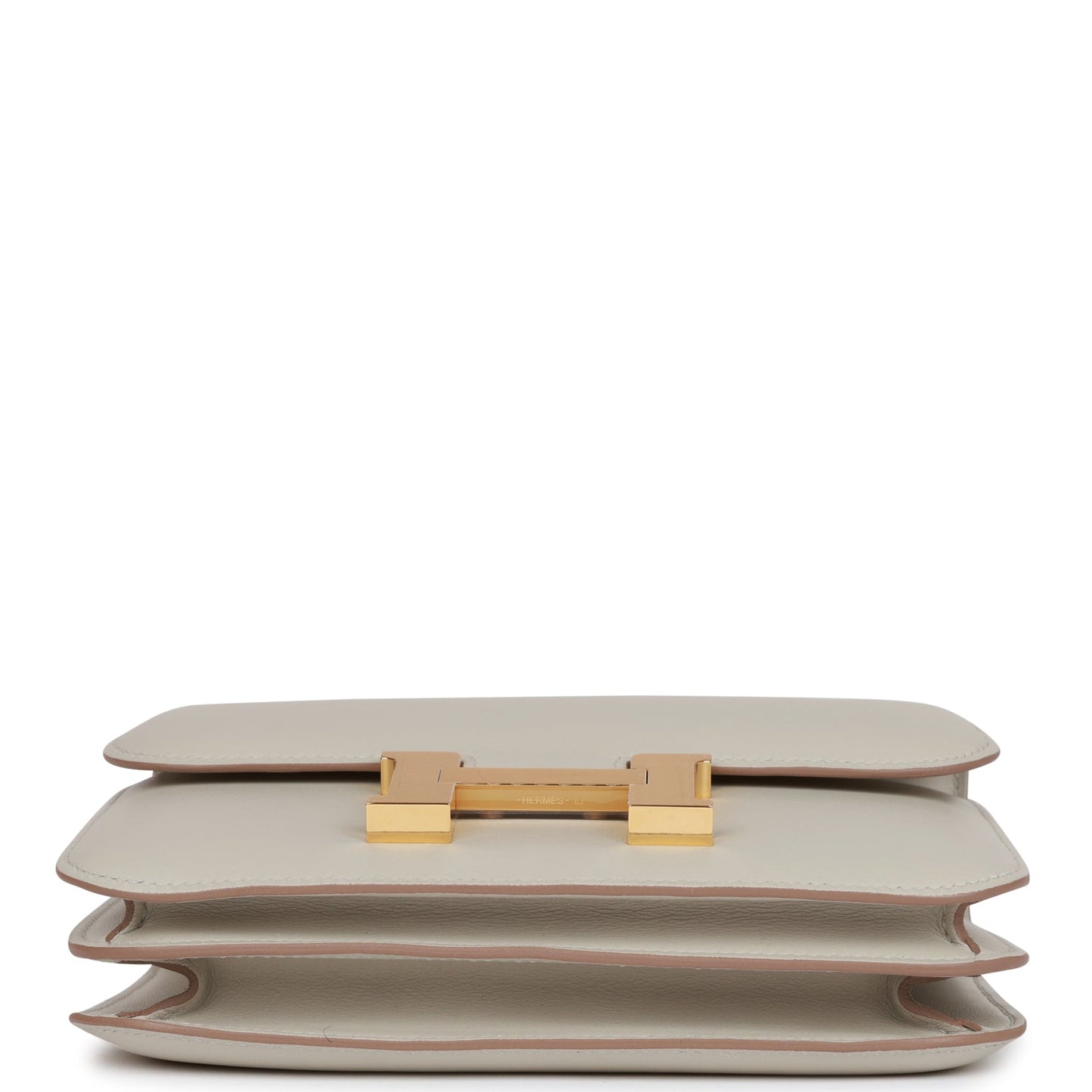 H Constance 18 Gris Perle Swift Gold Hardware