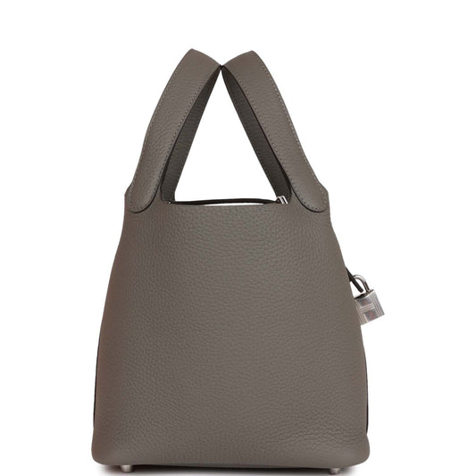 H Picotin Lock 18 Gris Meyer Clemence Palladium Hardware