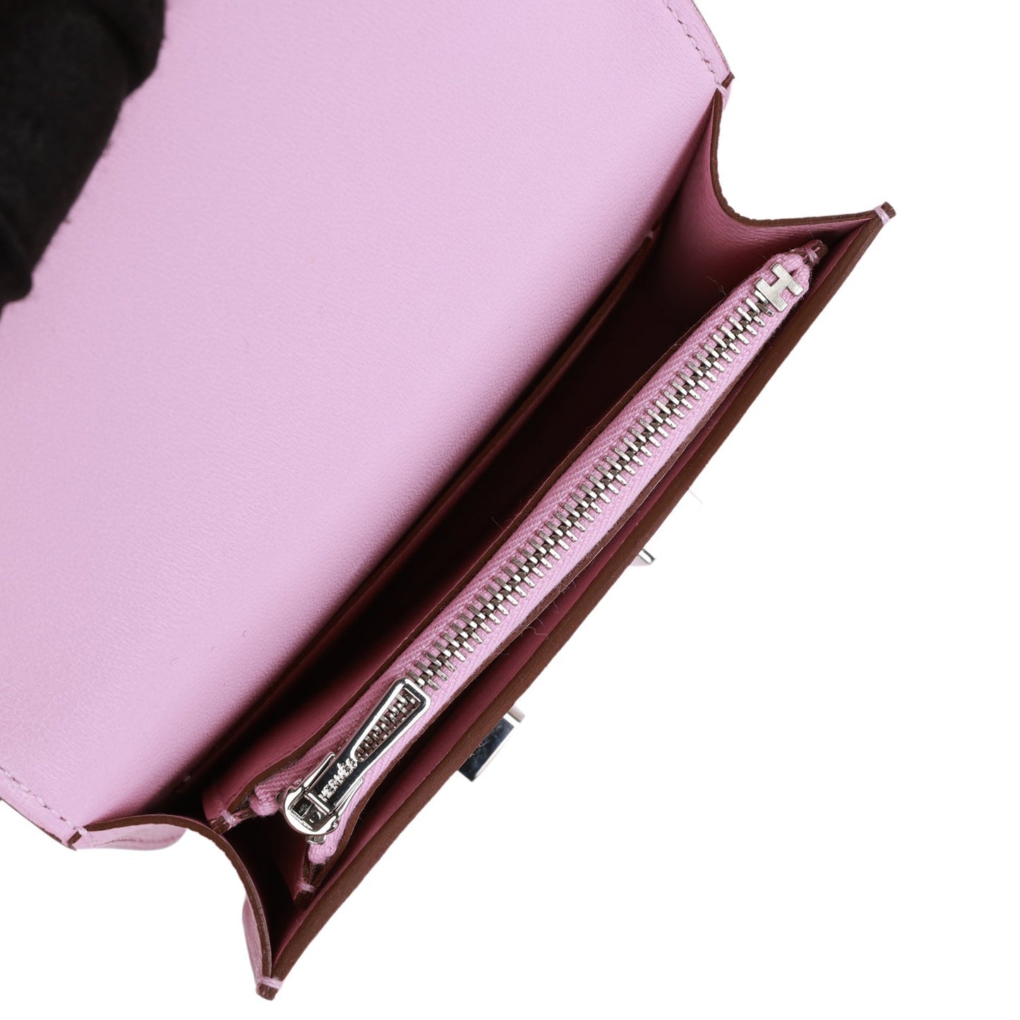 H Constance Slim Wallet Mauve Syestre Epsom Palladium Hardware