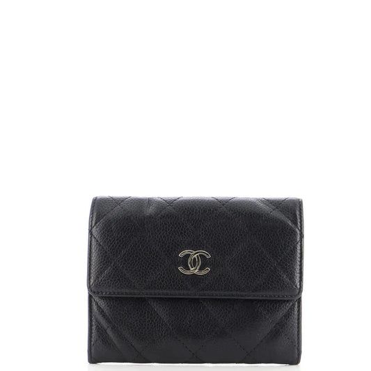 CC Compact Wallet Quilted Caviar