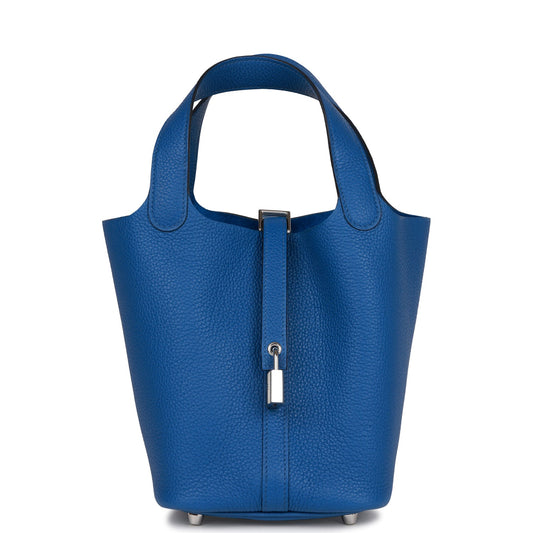 H Picotin Lock 18 Bleu France Clemence Palladium Hardware