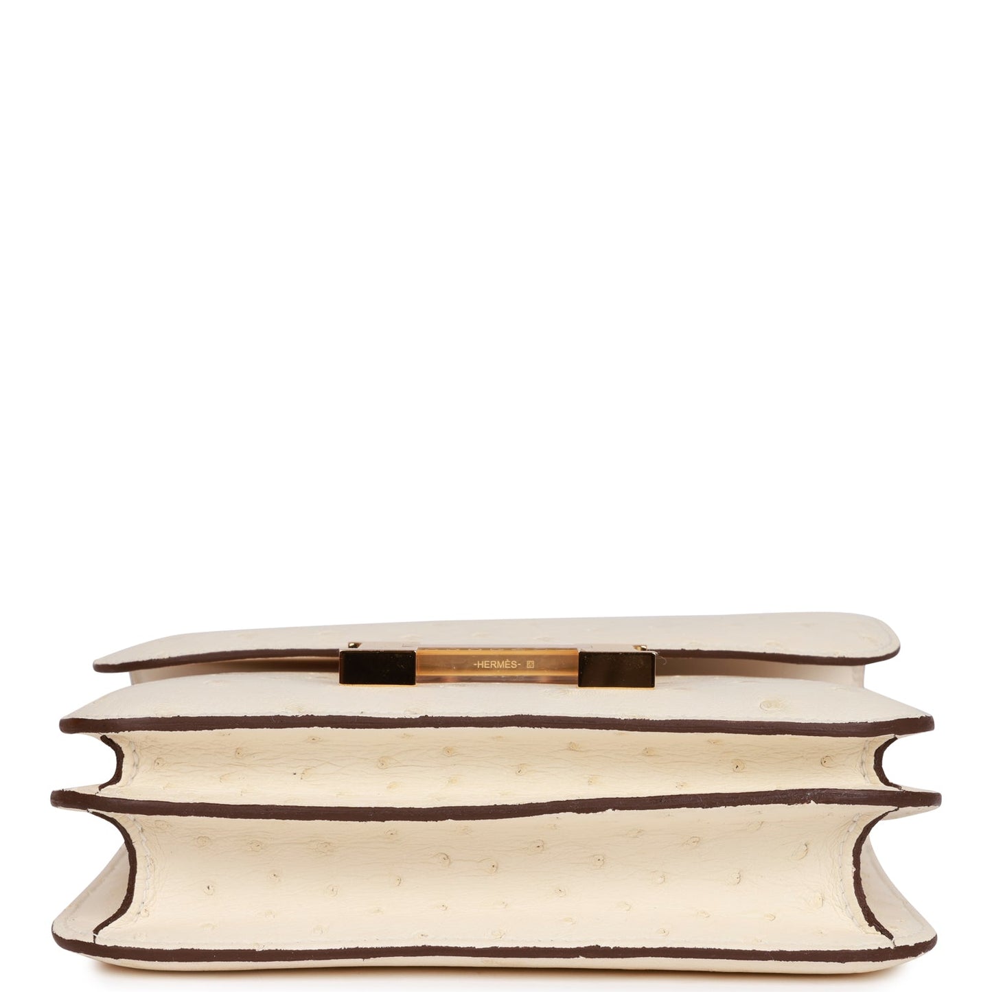H Constance 18 Nata Ostrich Gold Hardware