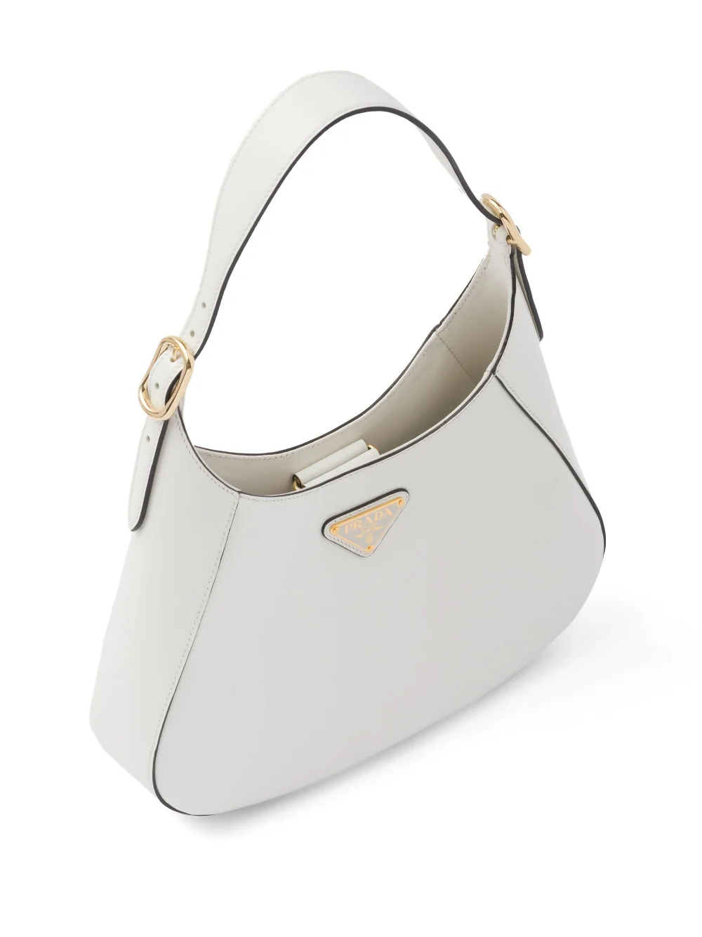 PP leather shoulder bag with topstitching - Military Green/Black/White/Pink