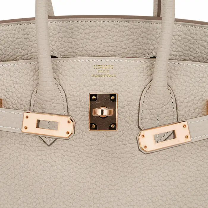 H Birkin 35 Craie Togo Palladium Hardware rose gold