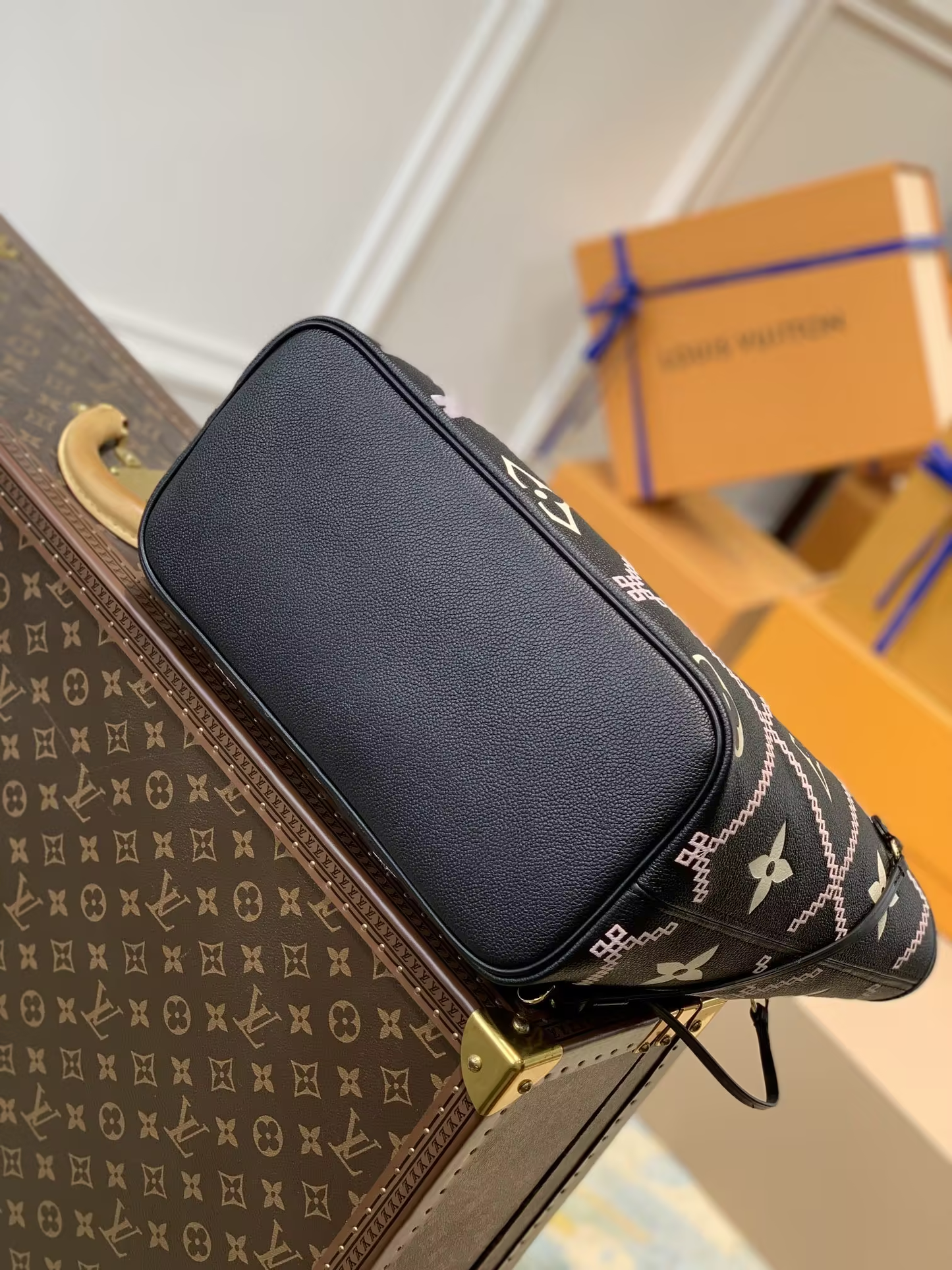 Louis Neverfull MM Monogram Empriente Cream/Black size:31*28*14 cm