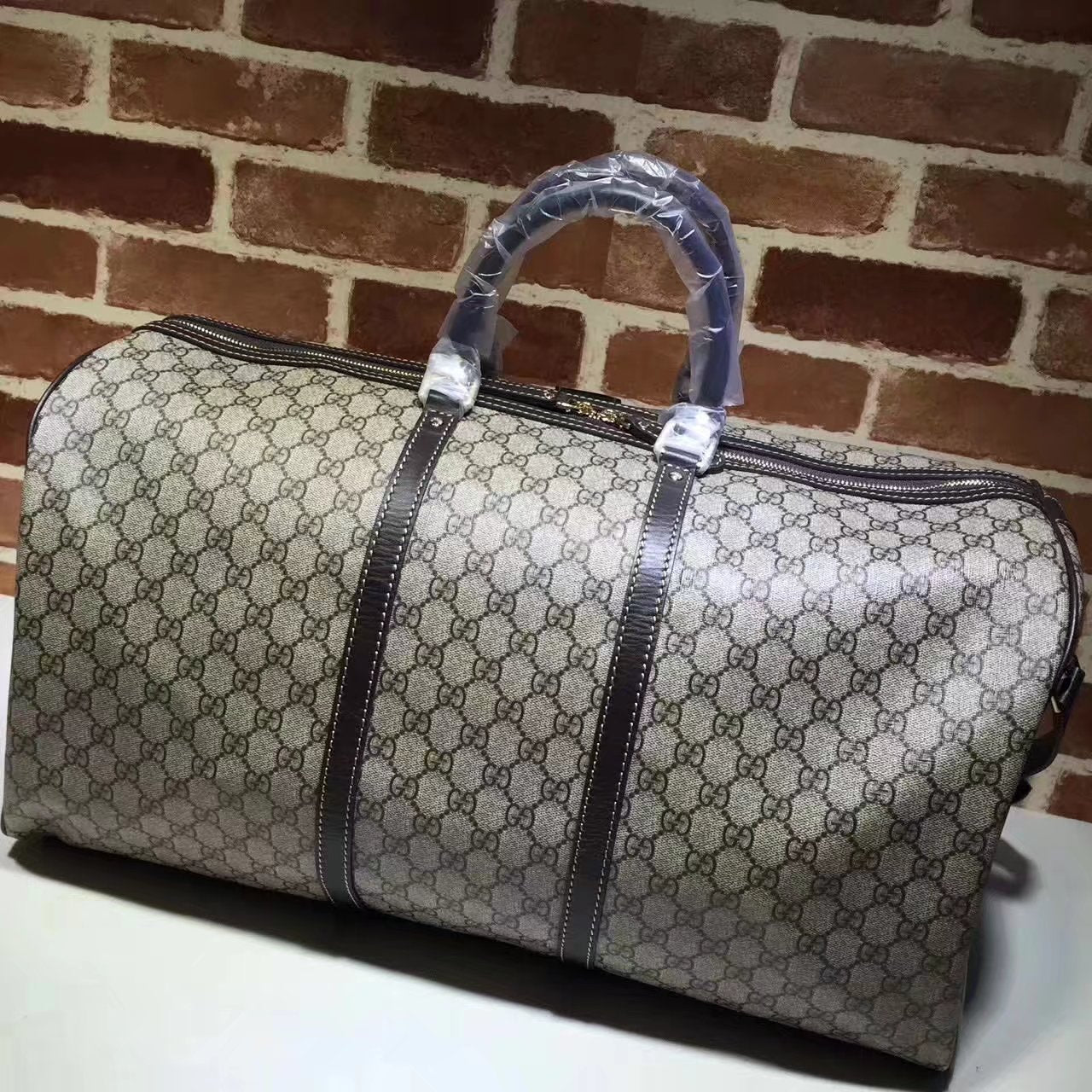 GG Top Quality 206500 GG Sup Men Luggage Tote Bag Brown
