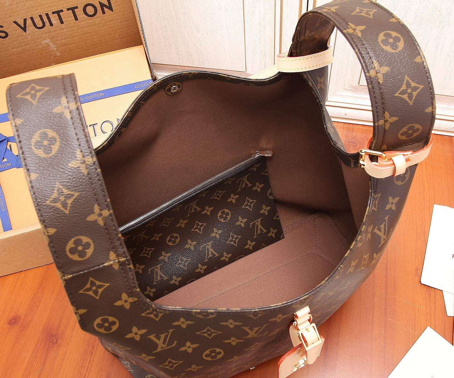 Louis Vuitton Atlantis GM Brown Monogram Canvas Shoulder Bag