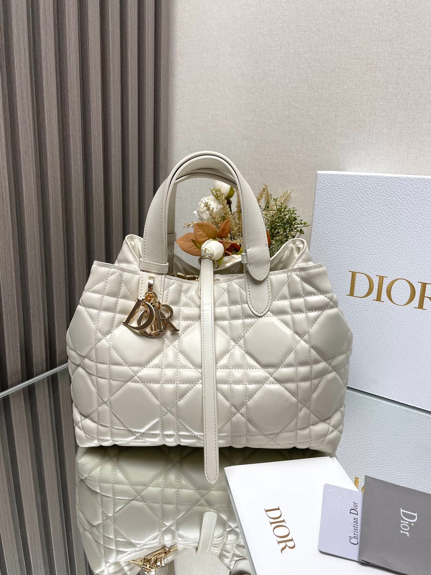 Dior Toujours Bag White 28.5x19x21.5cm