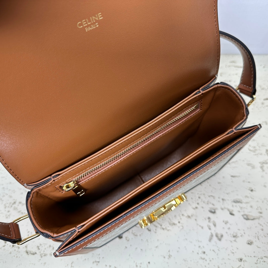 Celine Tenn Triomphe Crossbody Bag, 18.5 X 14 X 6 CM