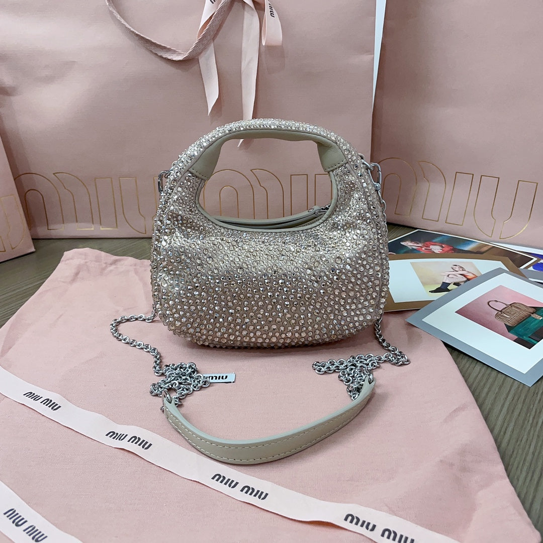 MiuMiu Wander Matelasse Handbag Purse 5BC125, 20 X 17 X 6 CM