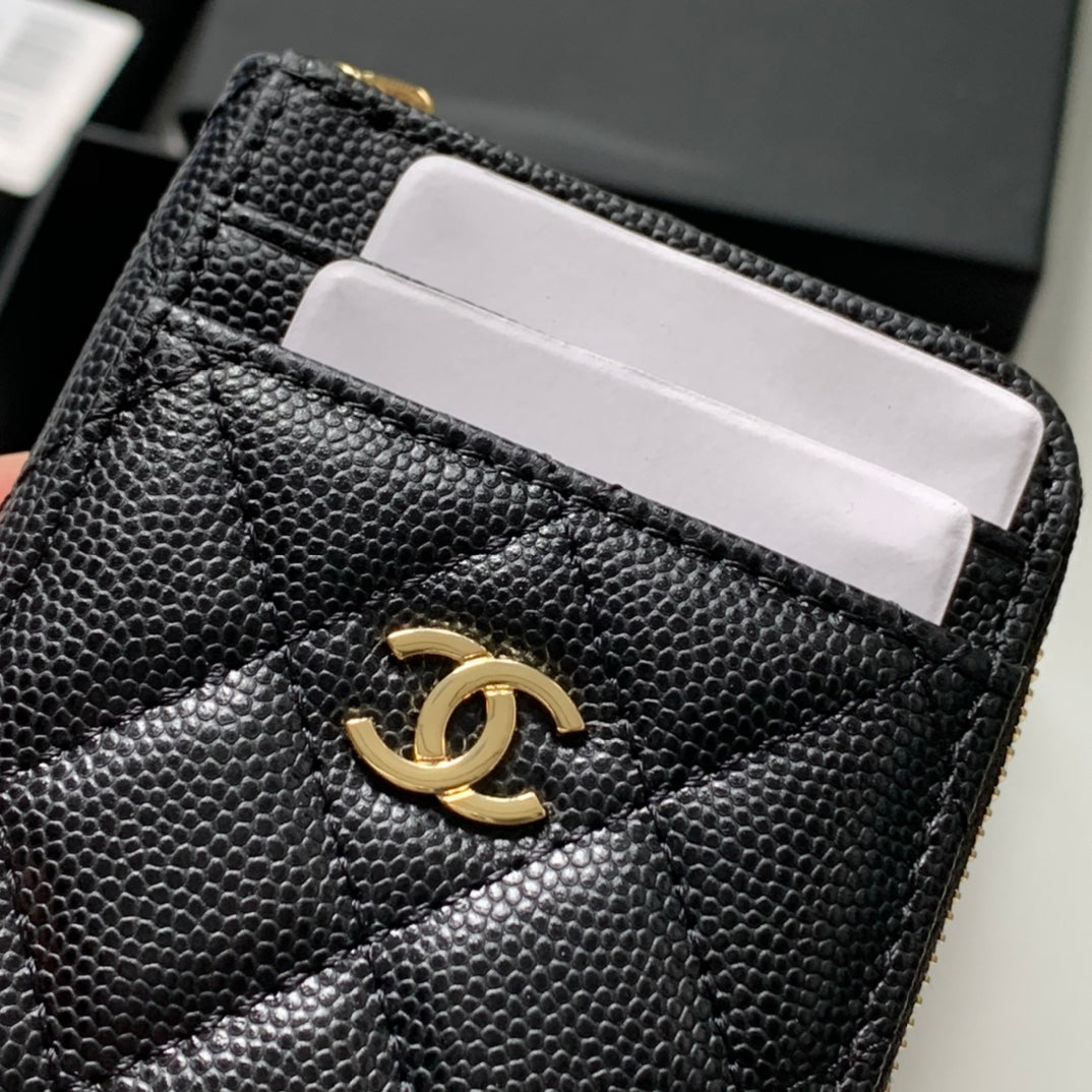 cc Zipped Coin Purse Black Bag For Women 10.9cm/4.3in