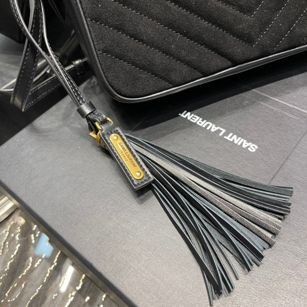 Y Lou Camera Bag Black With Gold Hardware