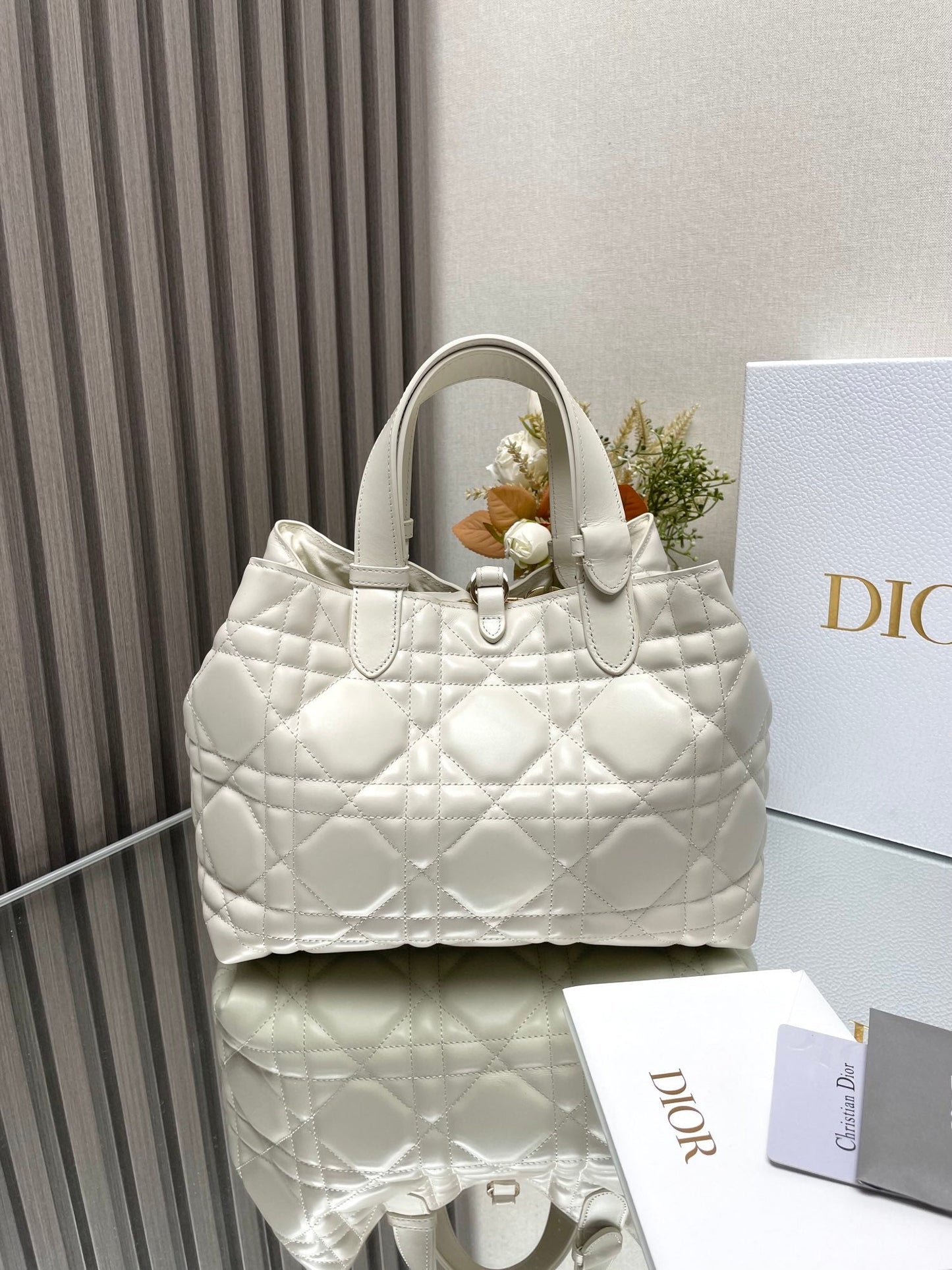 Dior Toujours Bag White 28.5x19x21.5cm