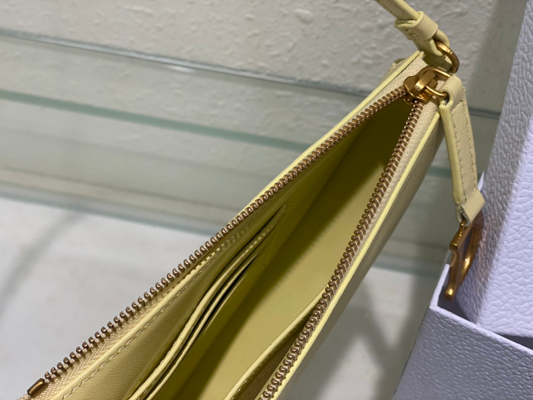 Christian Dior SADDLE SHOULDER POUCH BAG YELLOW 20x15x4cm