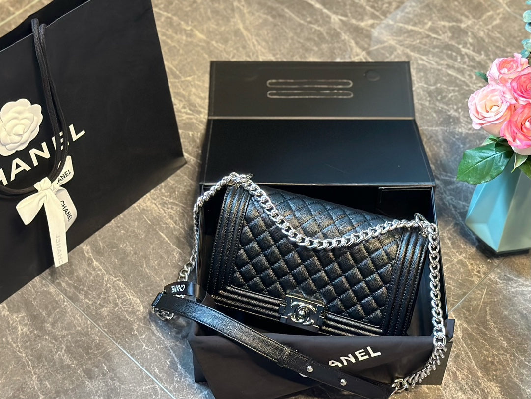 CC new arrival Leboy caviar leather size: 25 cm