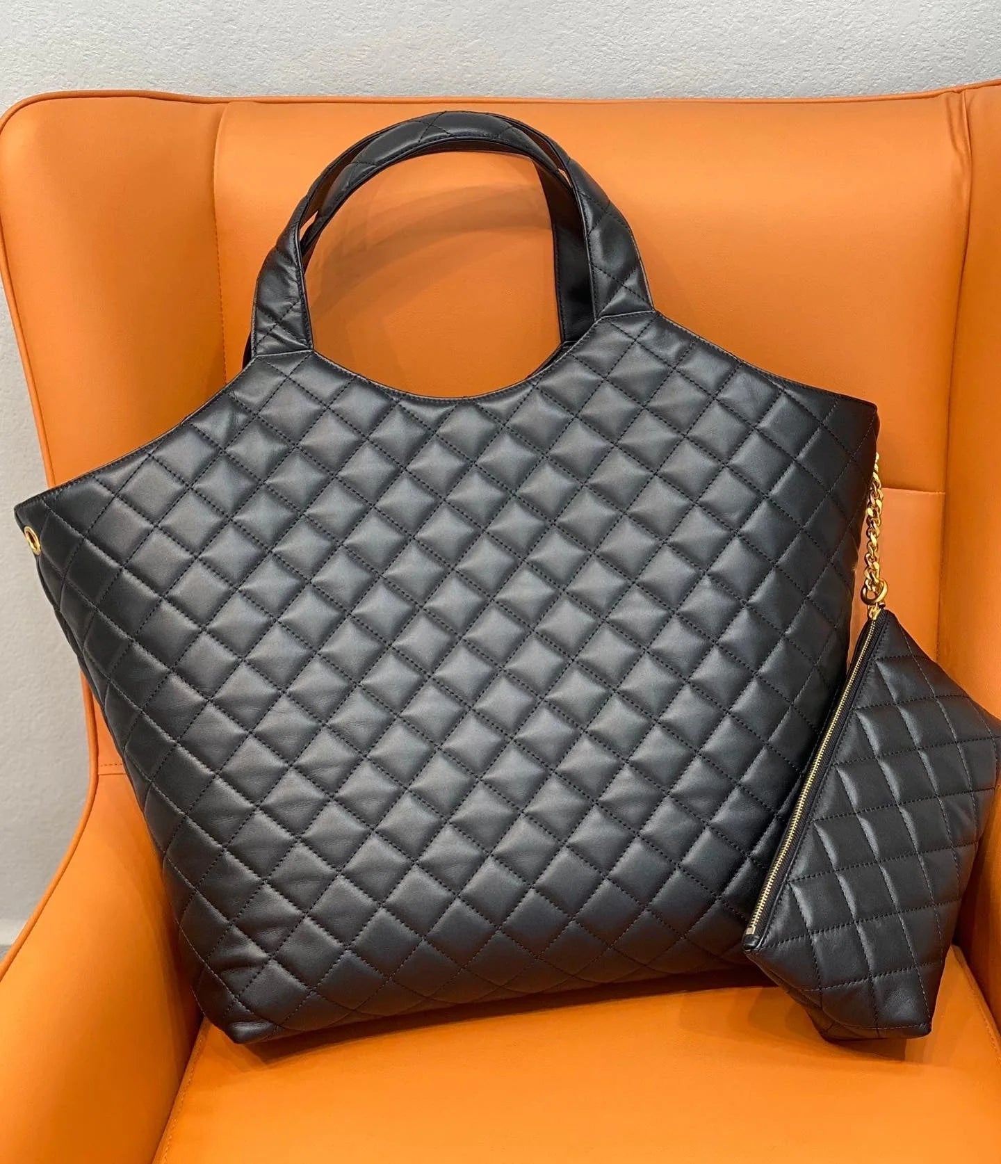 SAINT LAURENT Icare extra large embellished quilted leather tote