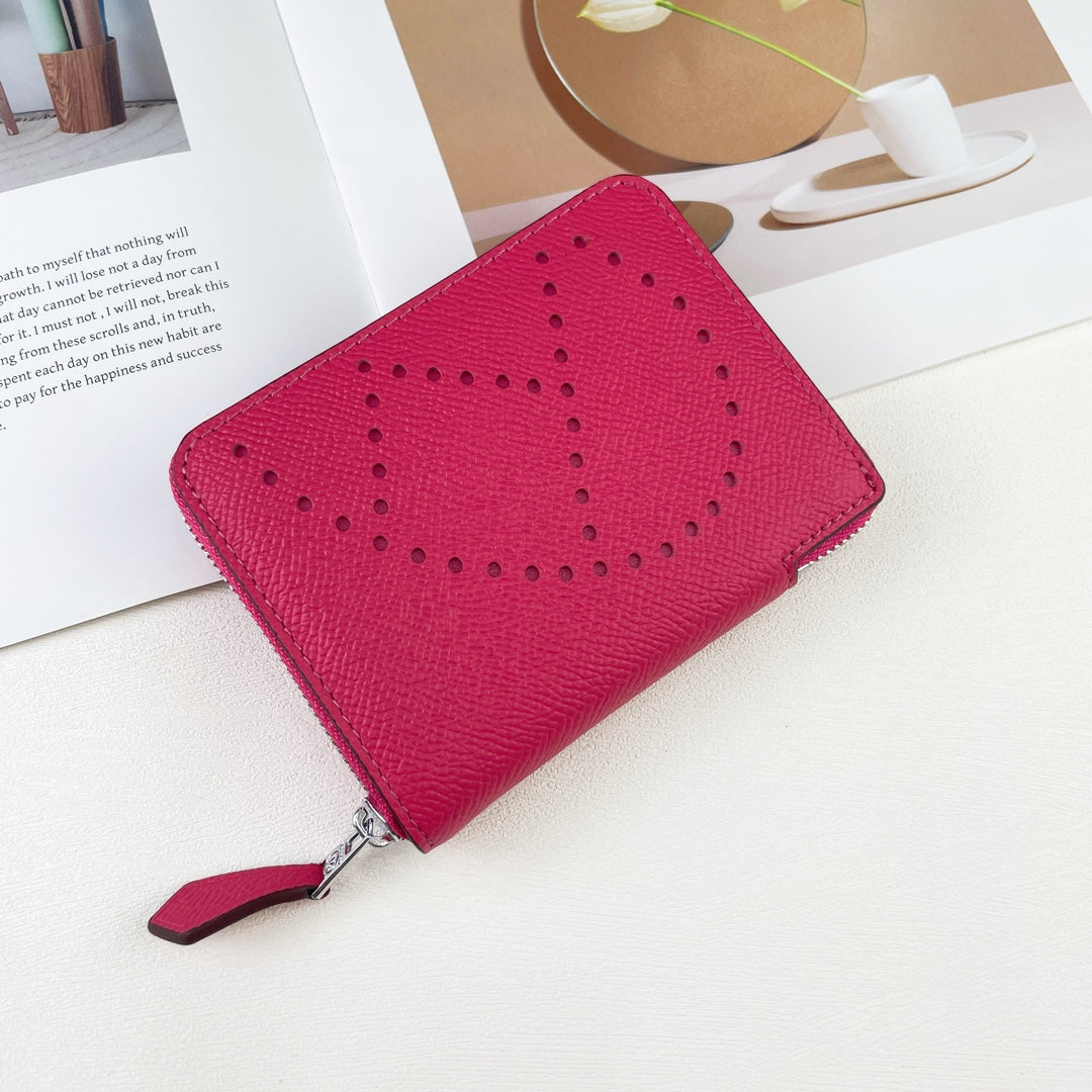 H Silk��in Empson-Barenia leather wallets size : 9.5 x 11.5 cm