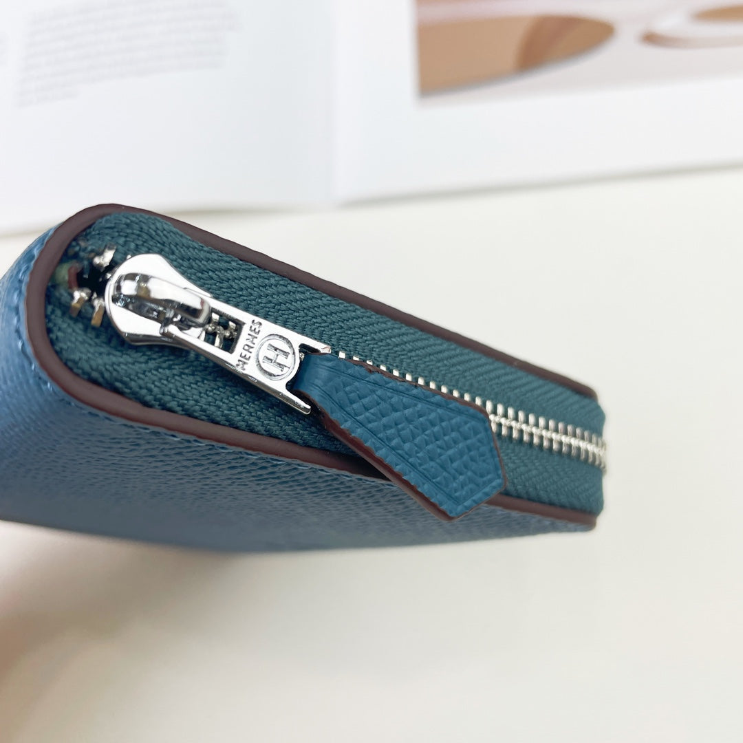 H Silk��in Empson-Barenia leather wallets size : 9.5 x 11.5 cm