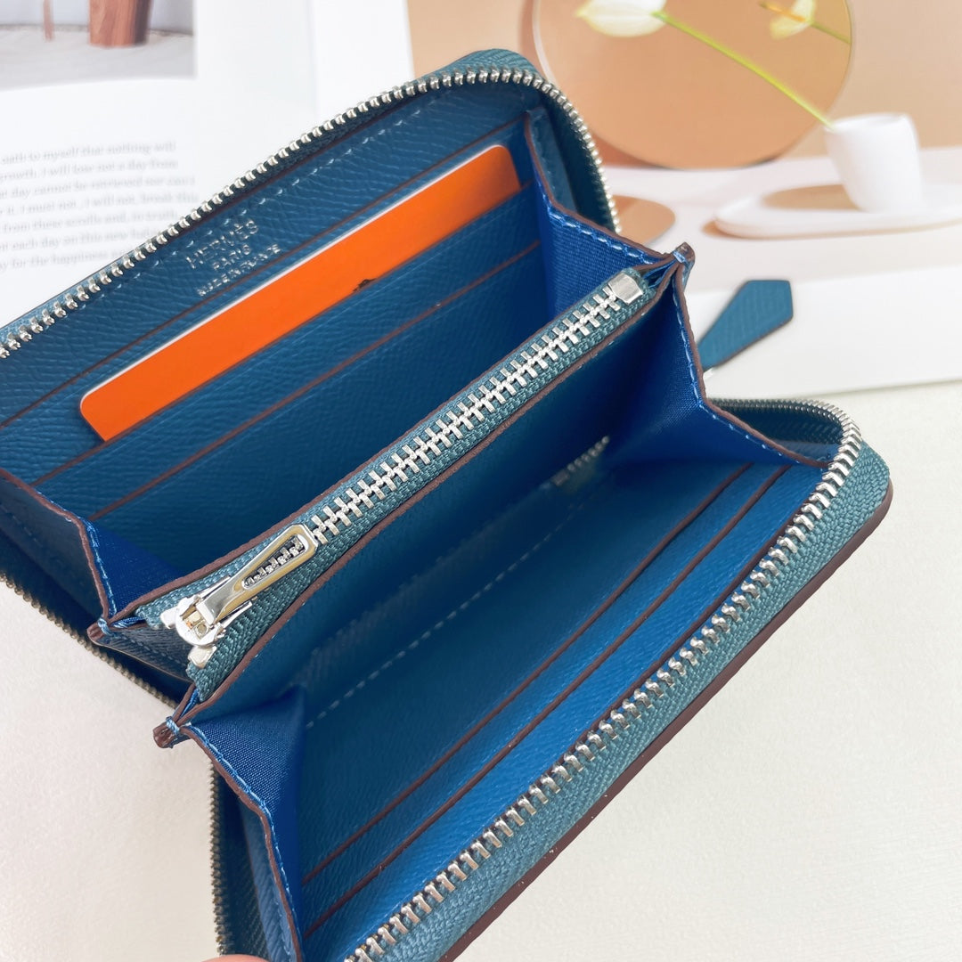 H Silk��in Empson-Barenia leather wallets size : 9.5 x 11.5 cm
