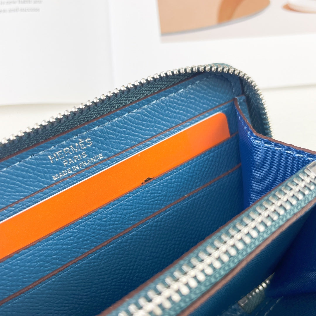 H Silk��in Empson-Barenia leather wallets size : 9.5 x 11.5 cm
