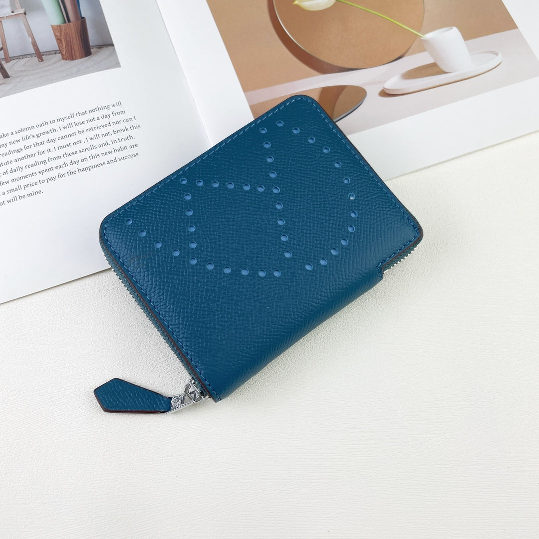 H Silk��in Empson-Barenia leather wallets size : 9.5 x 11.5 cm