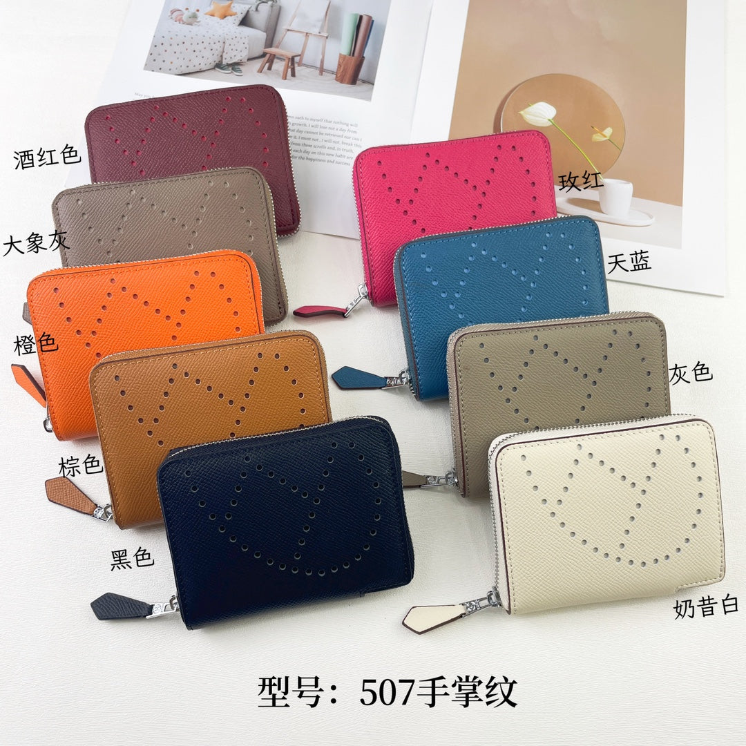 H Silk��in Empson-Barenia leather wallets size : 9.5 x 11.5 cm