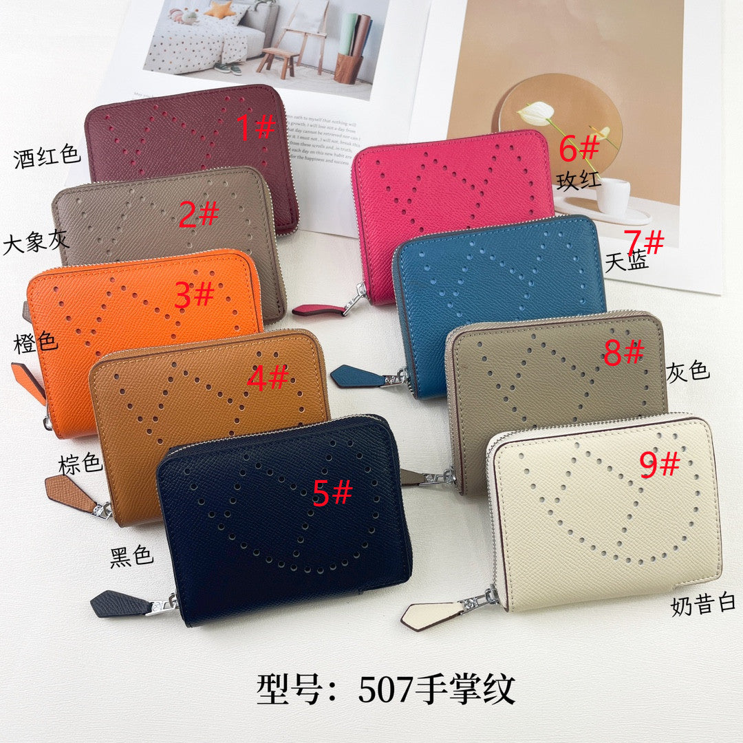 H Silk��in Empson-Barenia leather wallets size : 9.5 x 11.5 cm