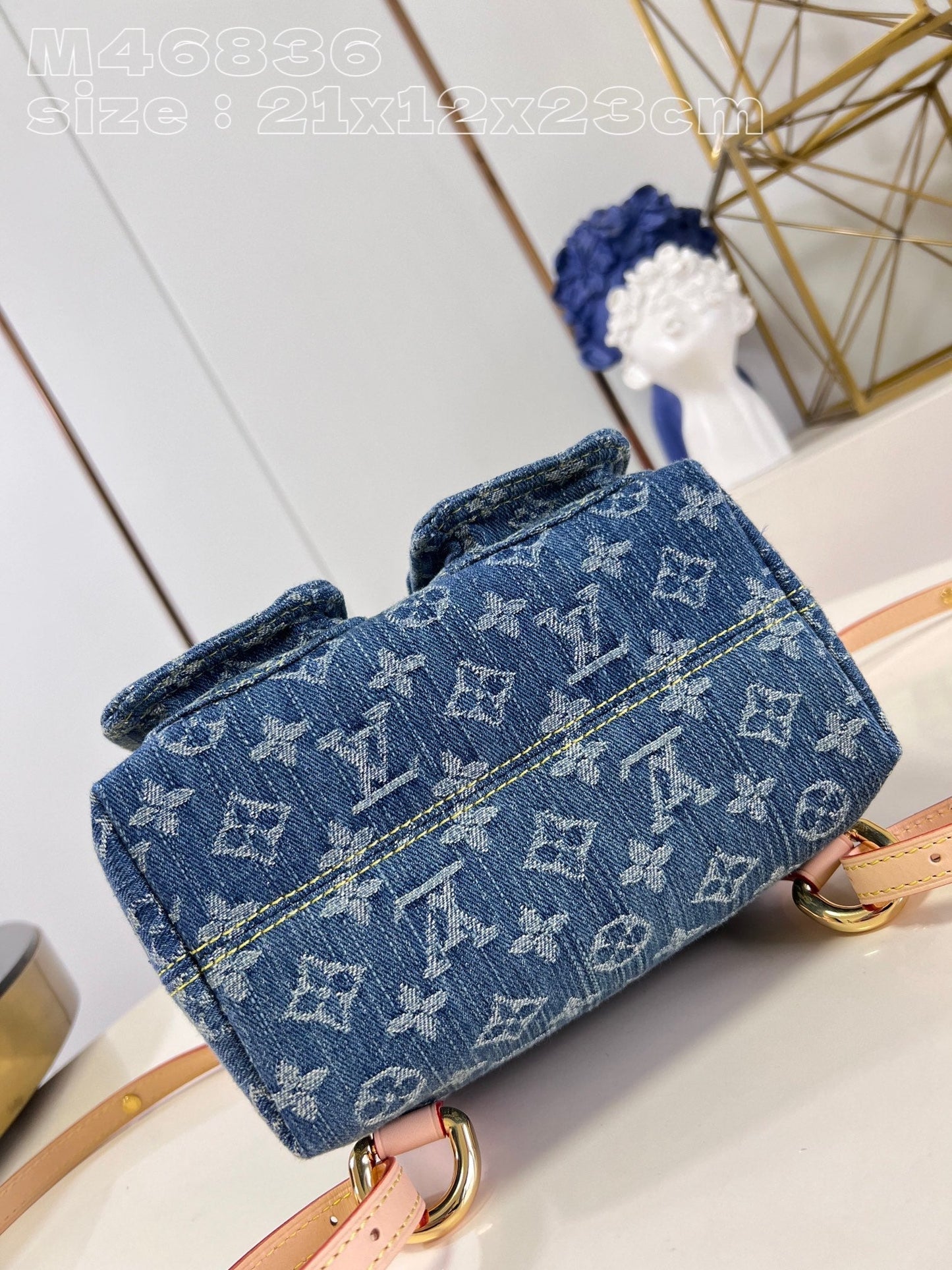 Louis Monogram Denim backpack bag size : 21-12-23 cm