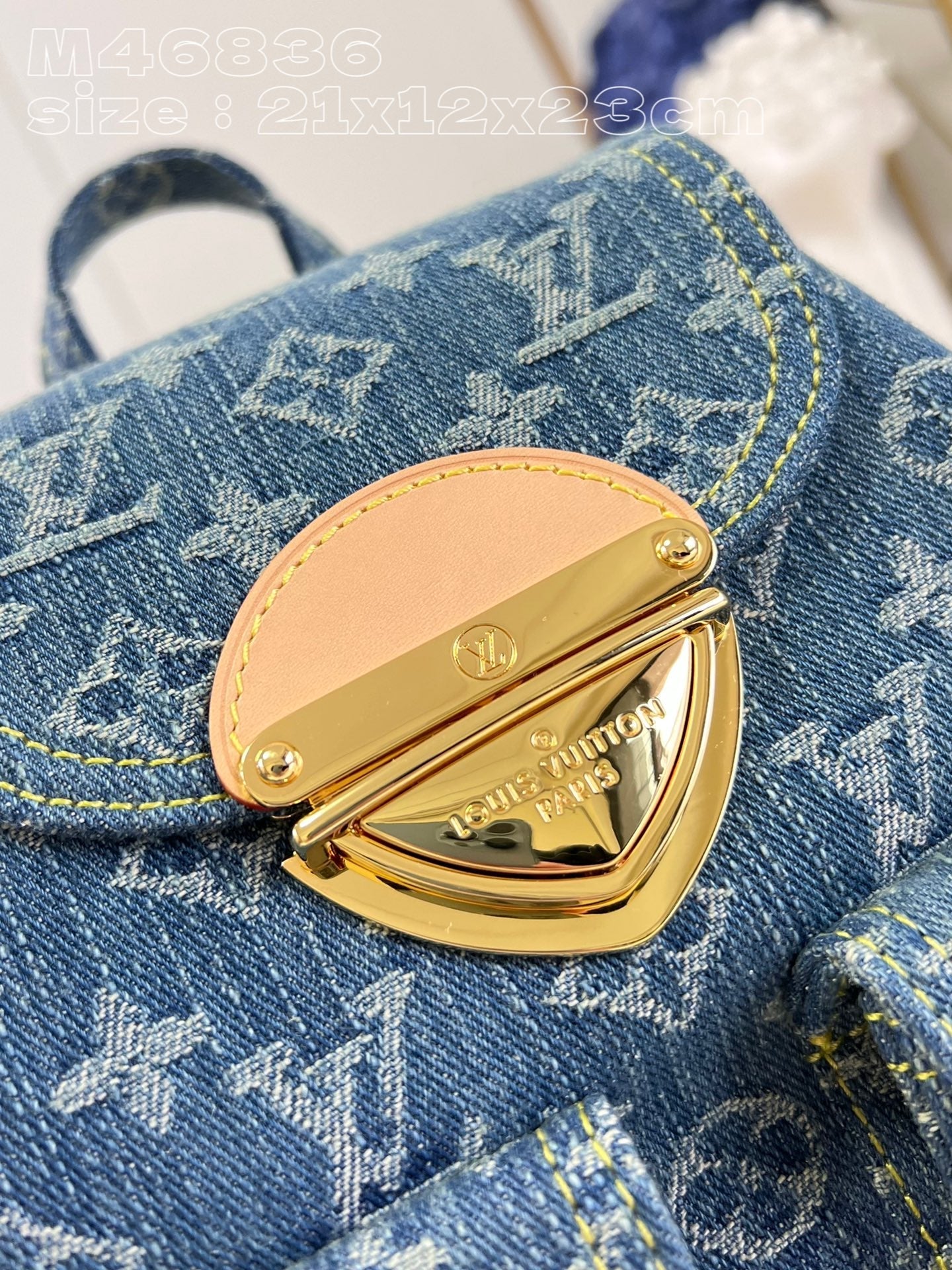 Louis Monogram Denim backpack bag size : 21-12-23 cm