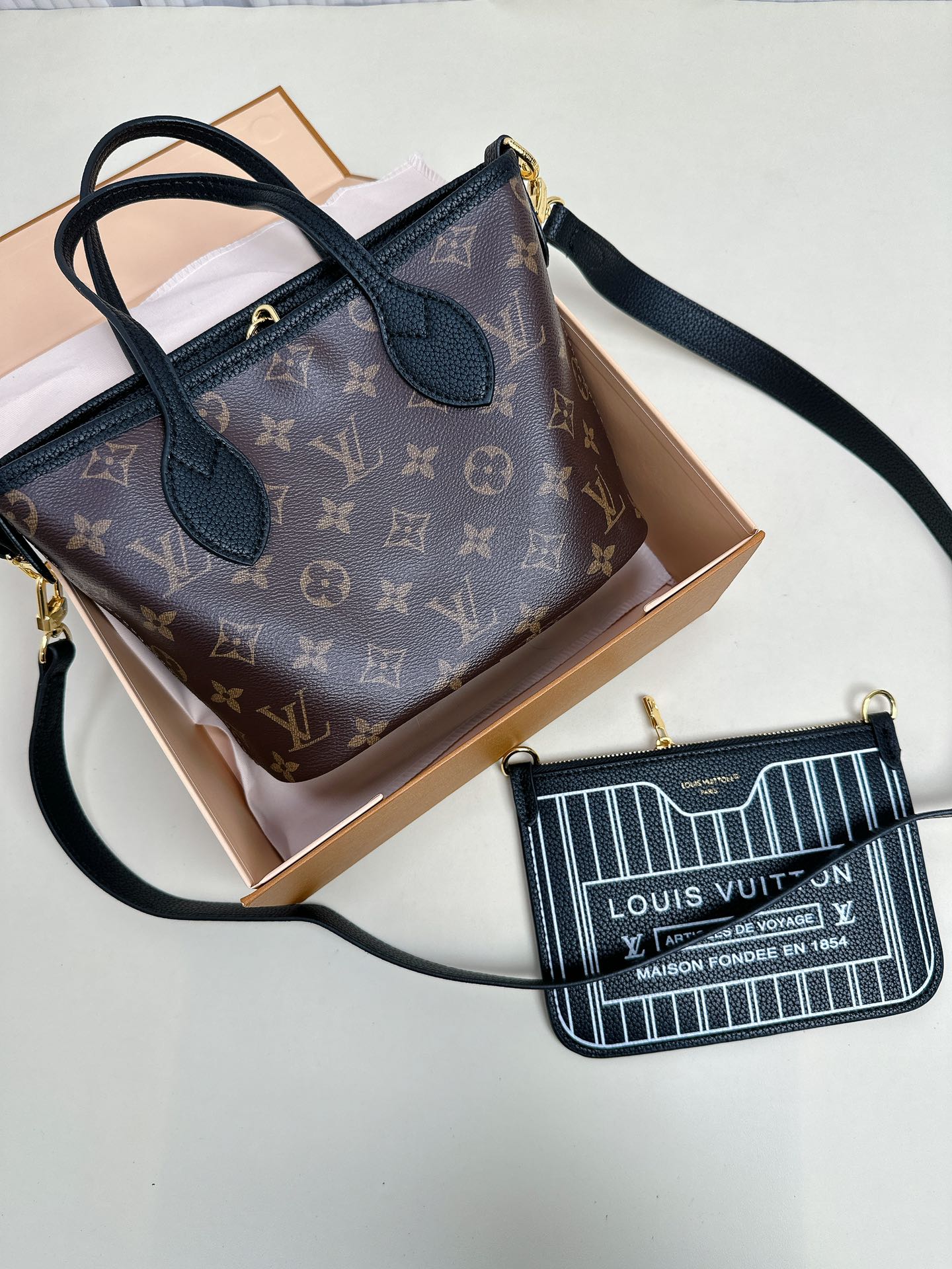Louis new arrival neverful BB tote bag small size: 16.5*11*26.5cm