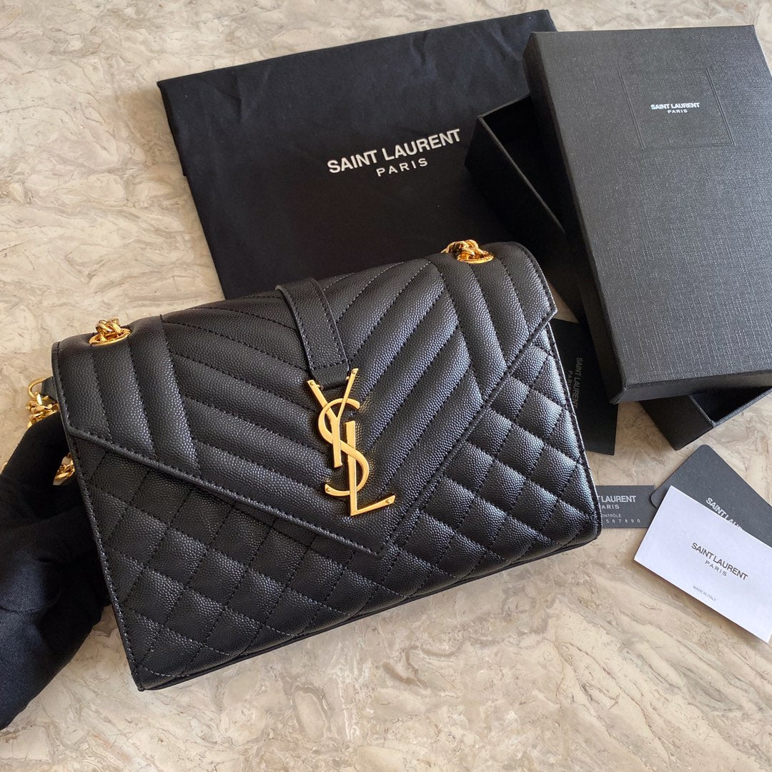 Y  Envelope Medium Bag In Mix Matelasse Grain  De Poudre Embossed Leather