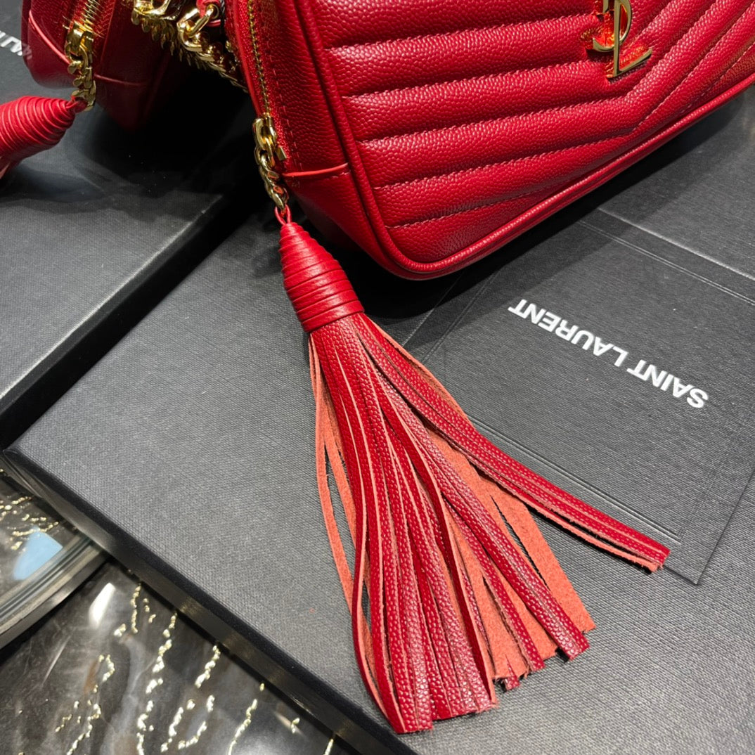 Y Lou Mini Bag In Quilted  Grain  De Poudre Embossed Leather