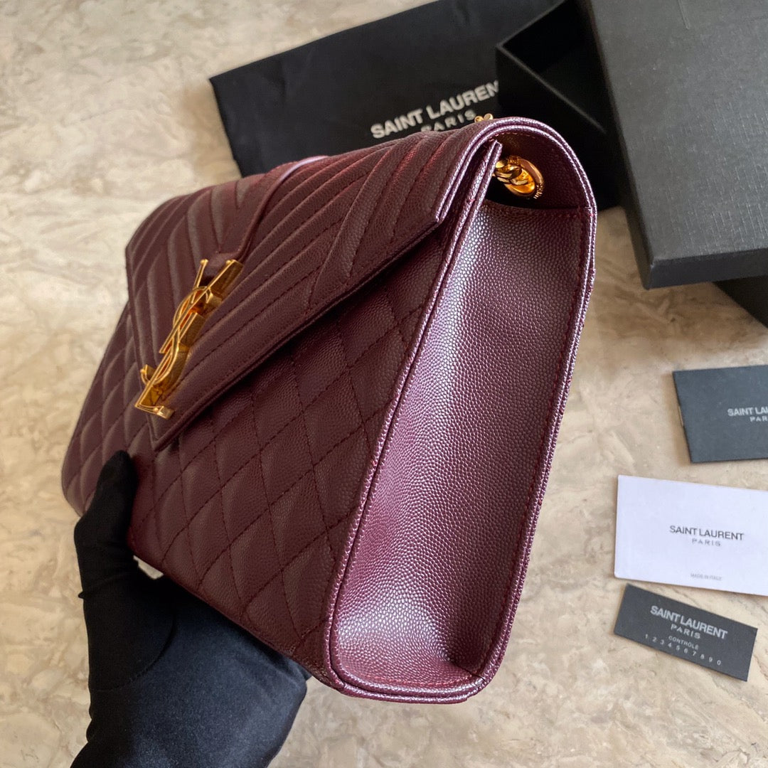 Y  Envelope Medium Bag In Mix Matelasse Grain  De Poudre Embossed Leather