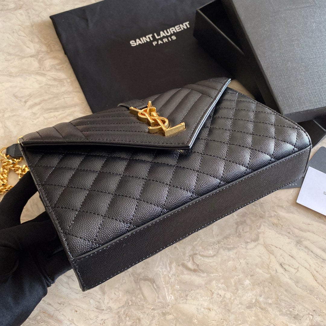 Y  Envelope Medium Bag In Mix Matelasse Grain  De Poudre Embossed Leather