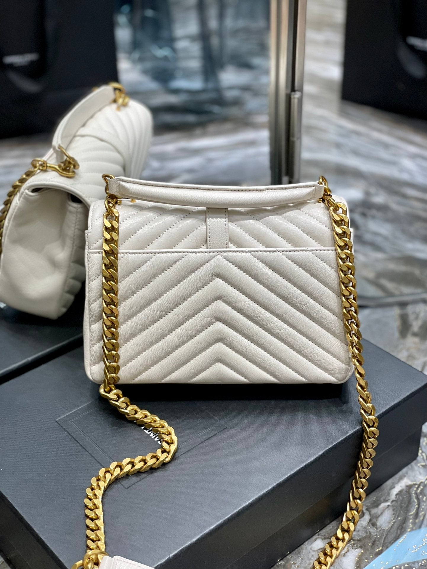 Y College Medium Quilted leather Bag