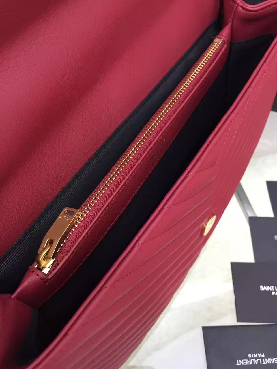 Y College Large Quilted Leather Bag