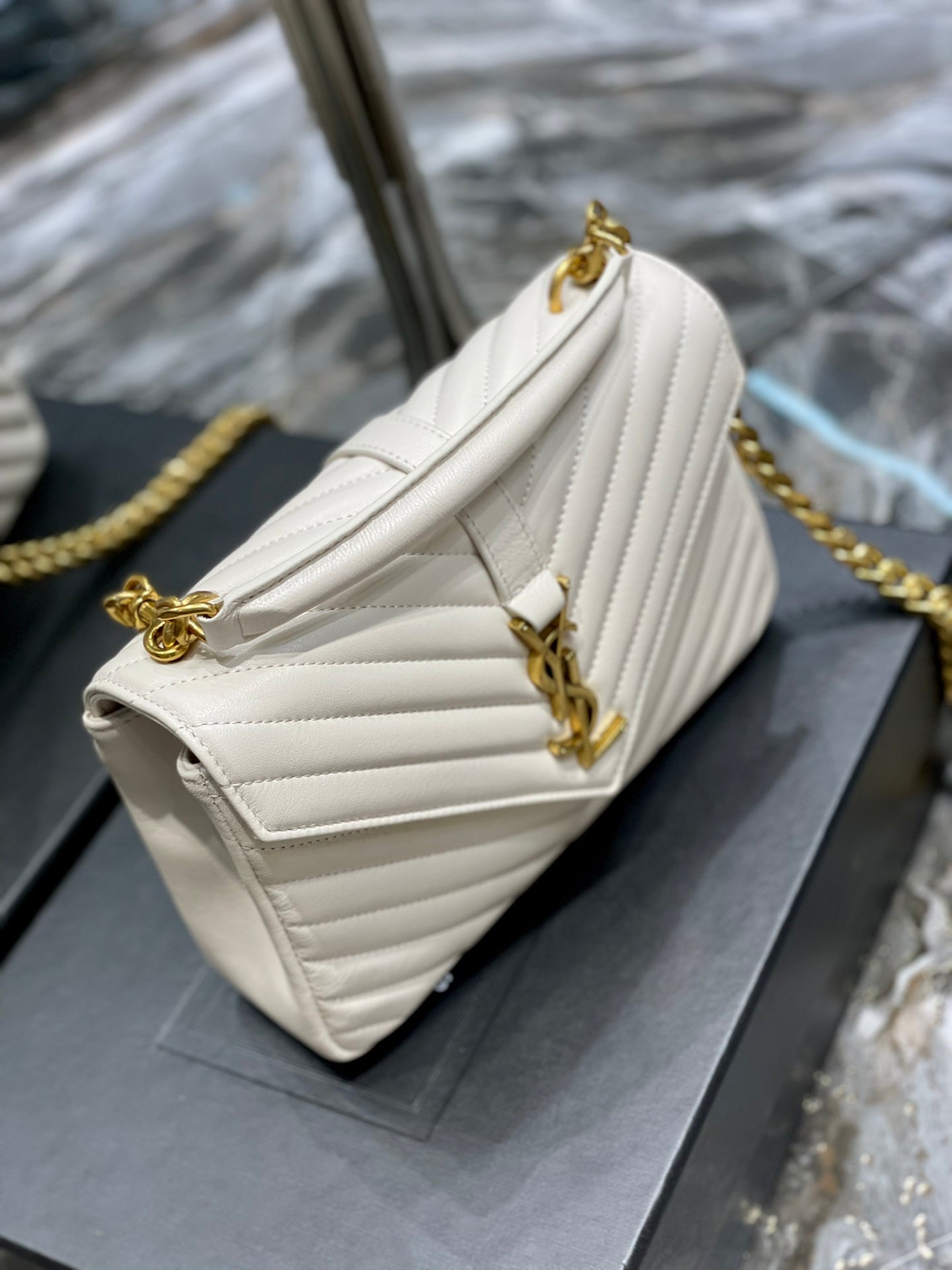 Y College Medium Quilted leather Bag