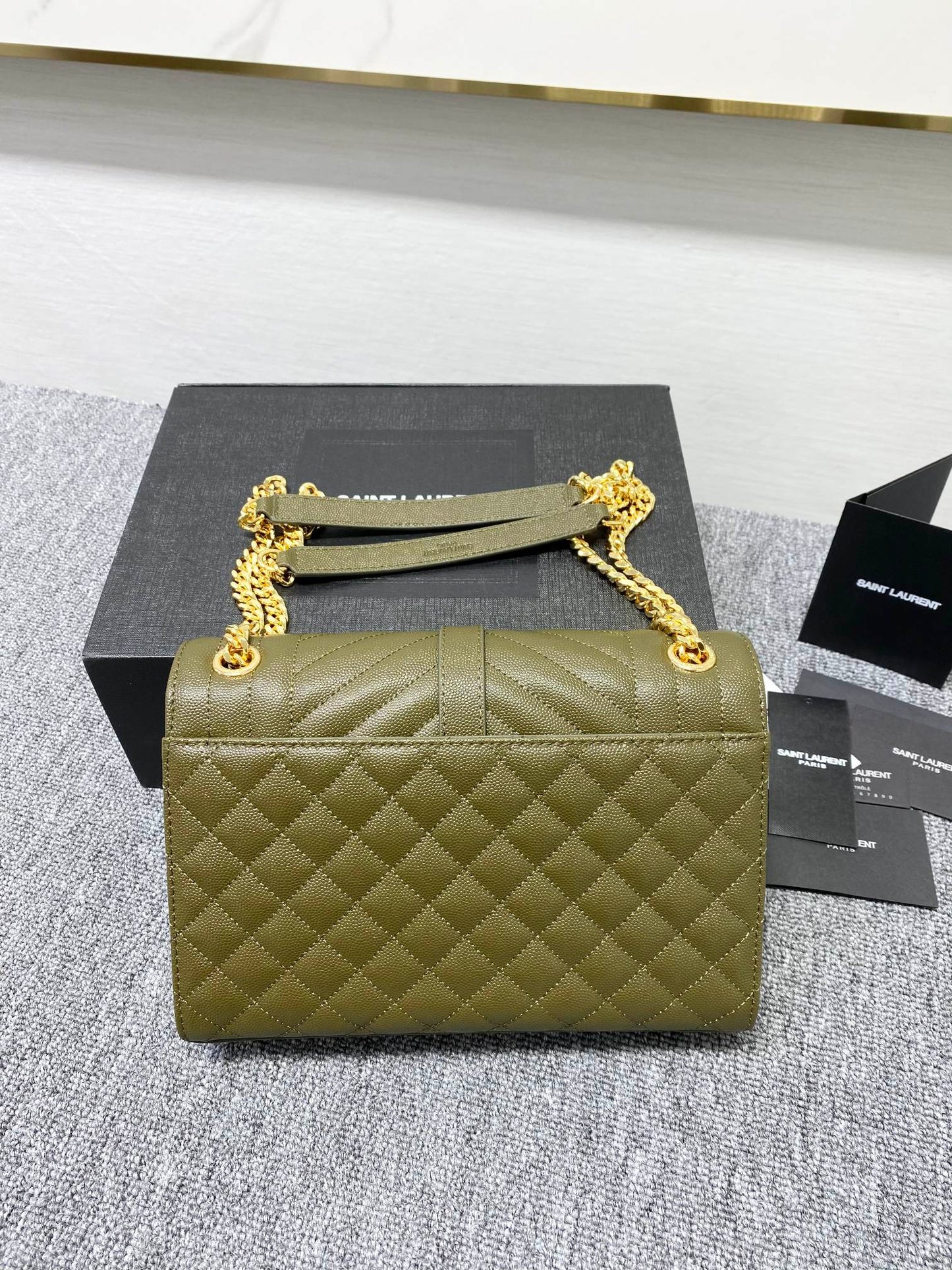 Y  Envelope Medium Bag In Mix Matelasse Grain  De Poudre Embossed Leather