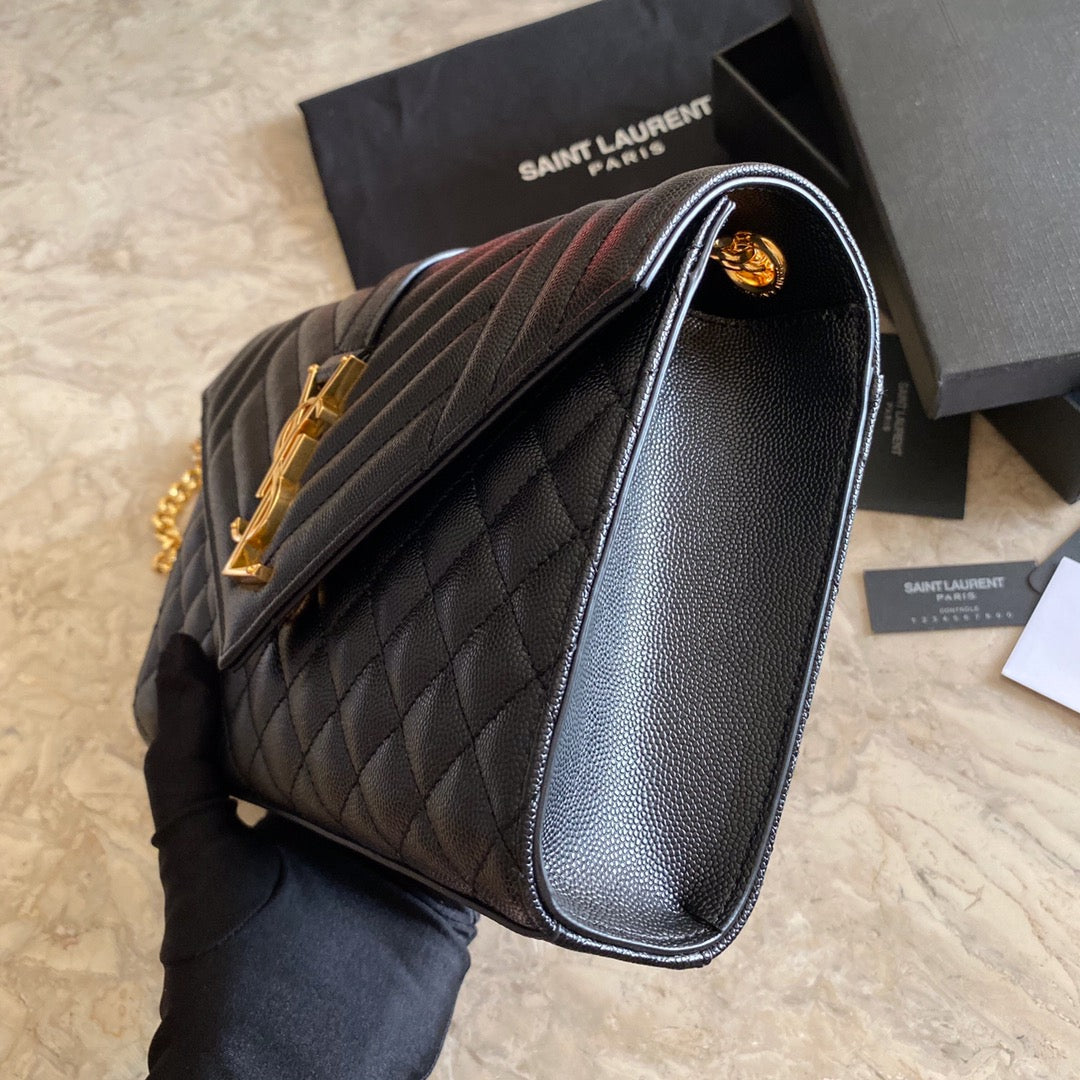 Y  Envelope Medium Bag In Mix Matelasse Grain  De Poudre Embossed Leather