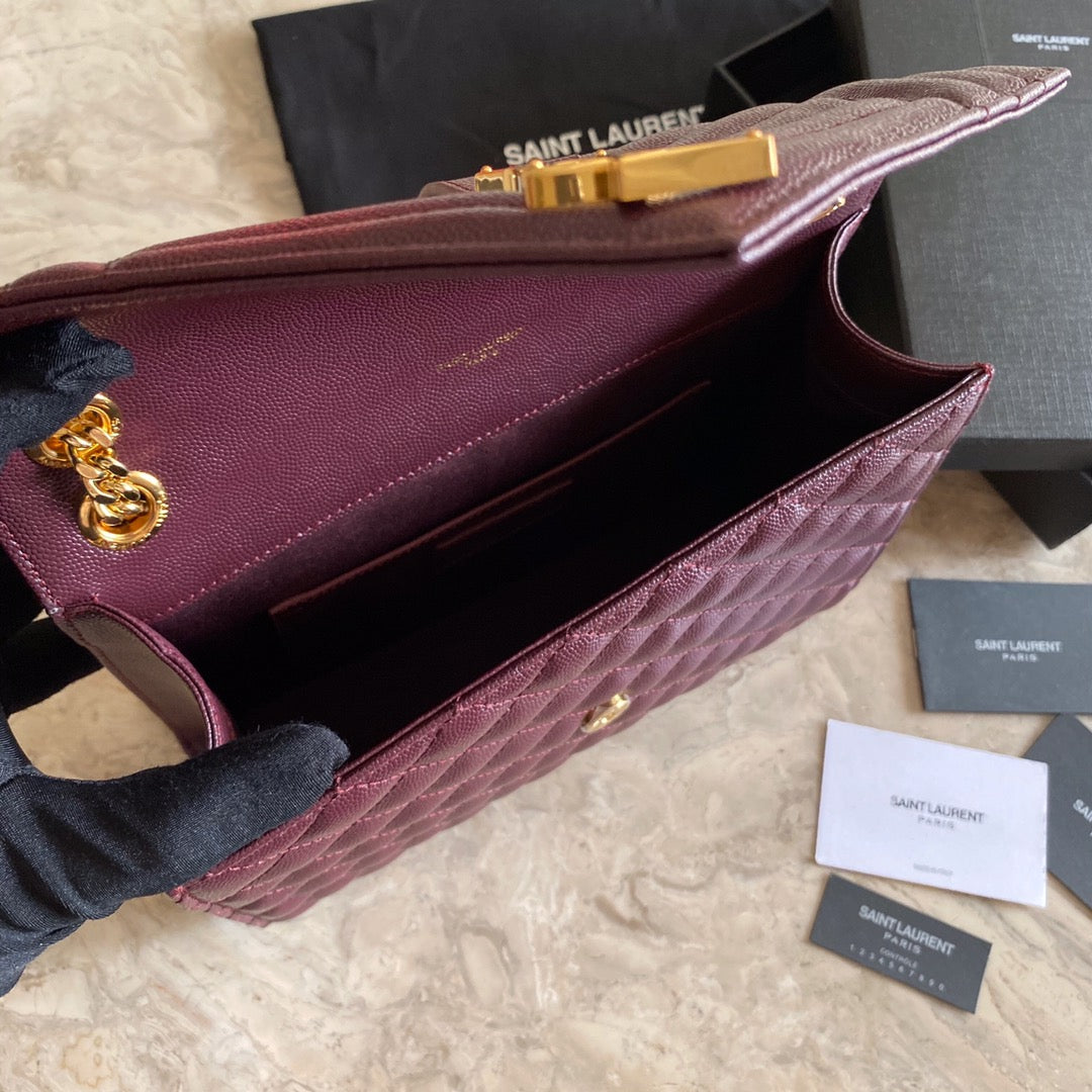 Y  Envelope Medium Bag In Mix Matelasse Grain  De Poudre Embossed Leather