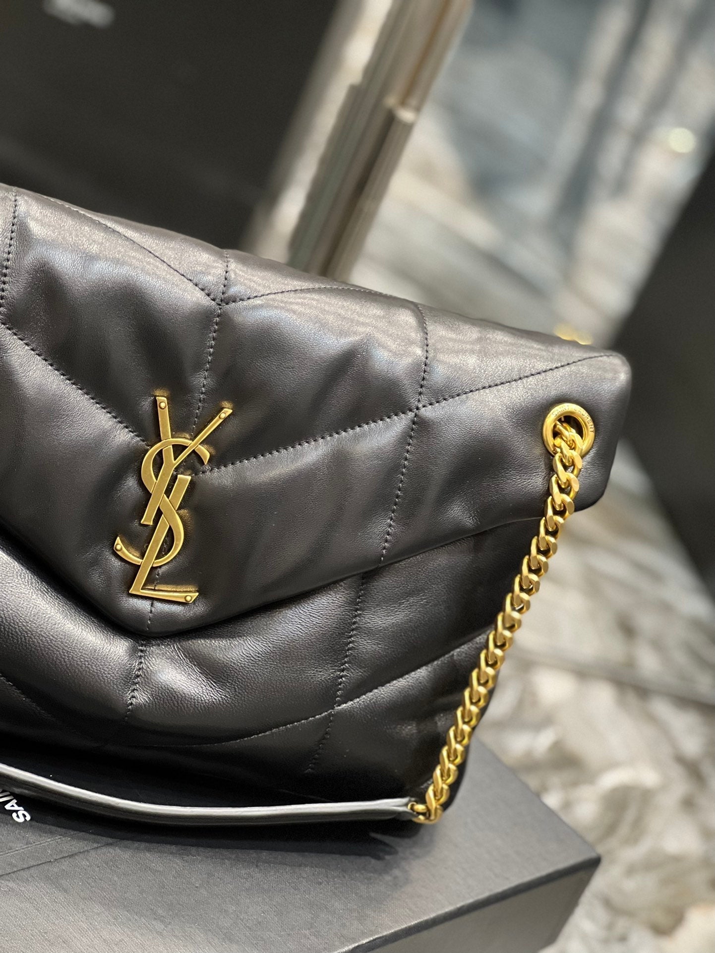 Y PUFFER MEDIUM BAG IN QUILTED LAMBSKIN