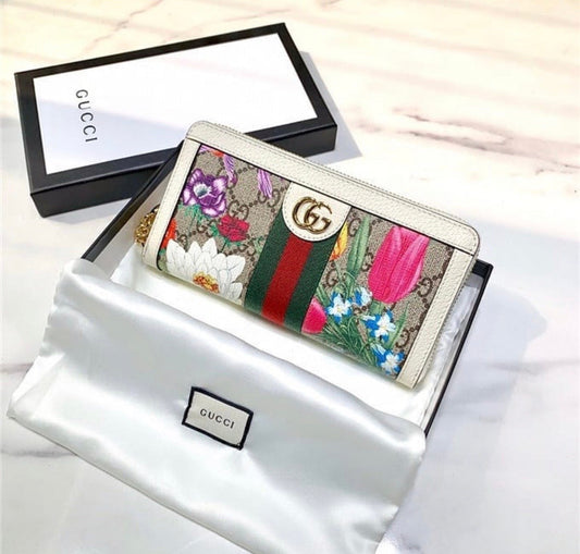 GG Flora Zip Wallet